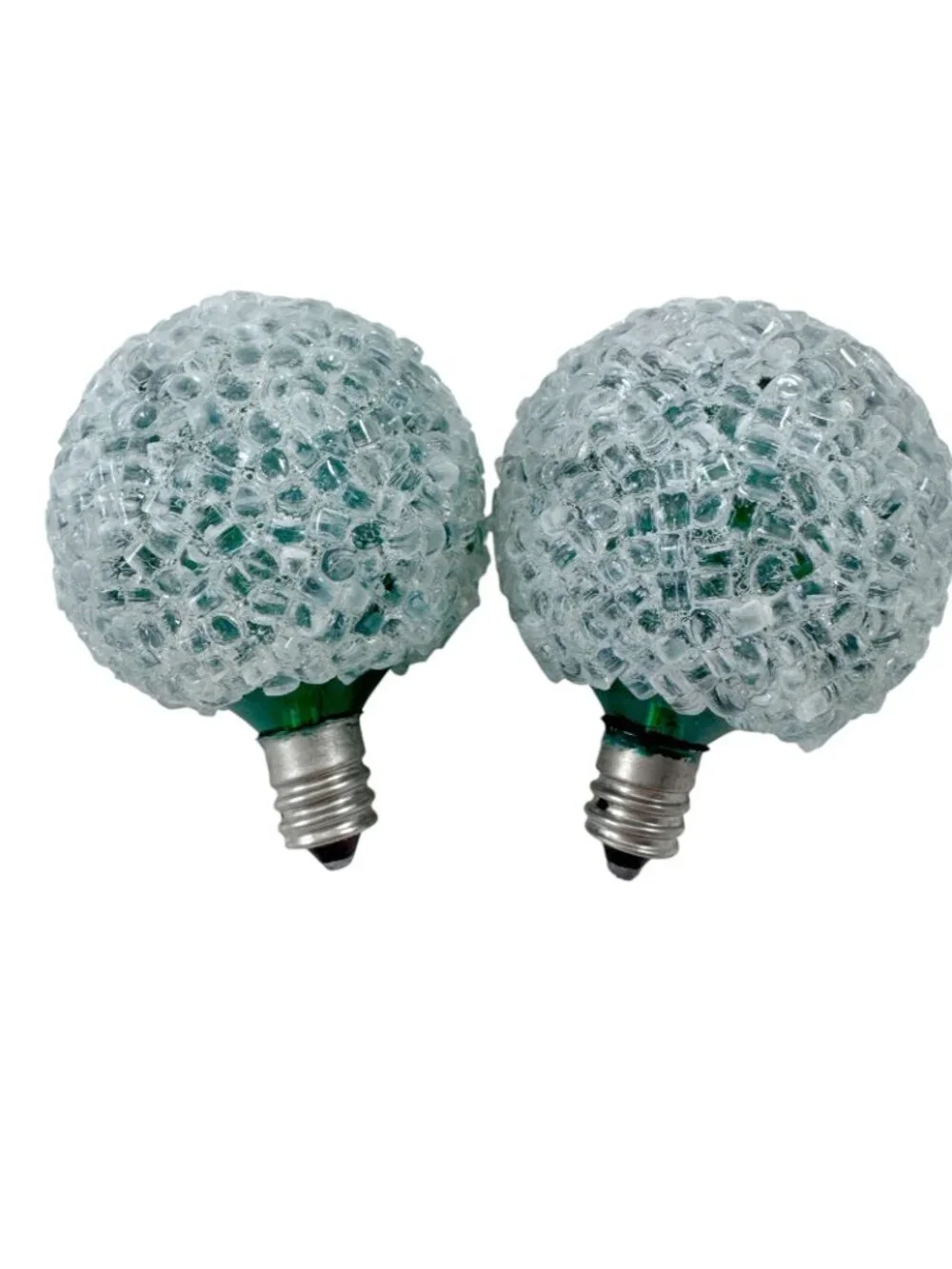 Christmas Bulbs Lights Lot of 10 Lighted Ice Balls Vintage 1970s